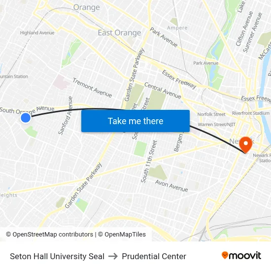 Seton Hall University Seal to Prudential Center map