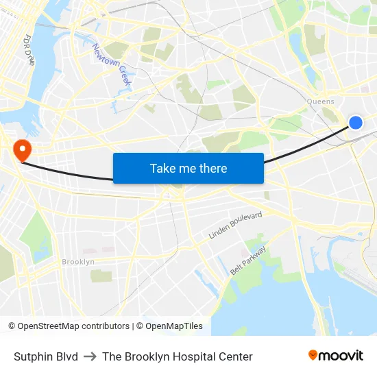 Sutphin Blvd to The Brooklyn Hospital Center map