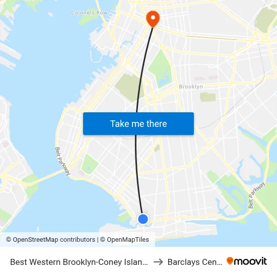 Best Western Brooklyn-Coney Island Inn to Barclays Center map