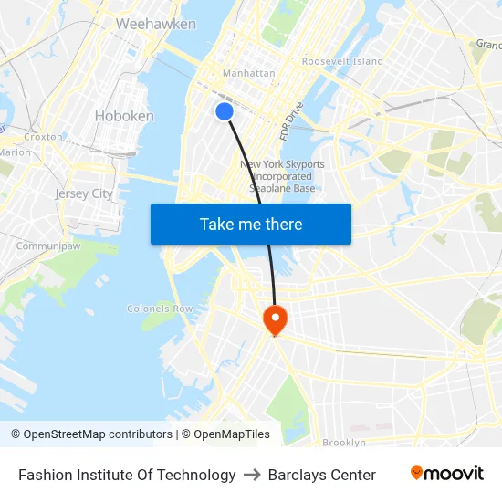 Fashion Institute Of Technology to Barclays Center map