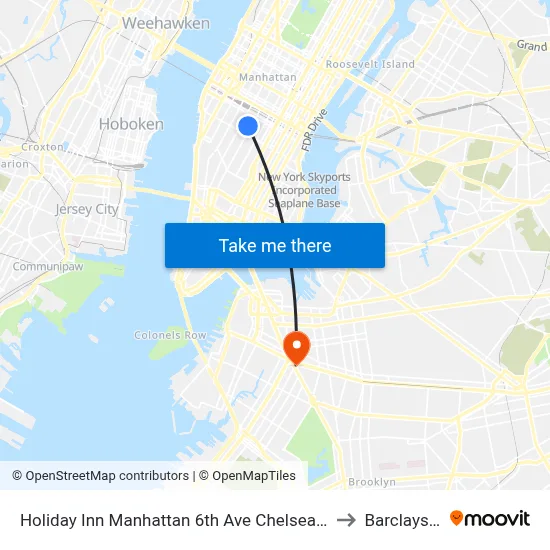 Holiday Inn Manhattan 6th Ave Chelsea an IHG Hotel New York to Barclays Center map