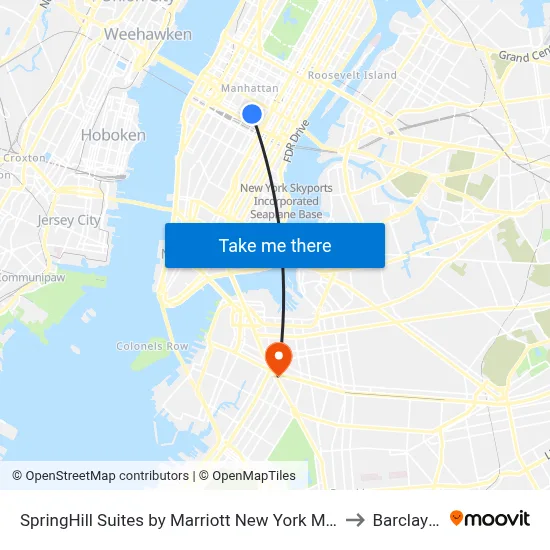 SpringHill Suites by Marriott New York Midtown Manhattan Fifth Avenue to Barclays Center map