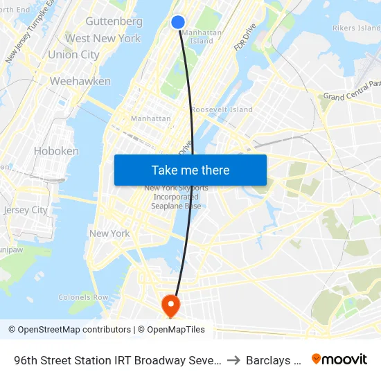 96th Street Station IRT Broadway Seventh Avenue Line to Barclays Center map