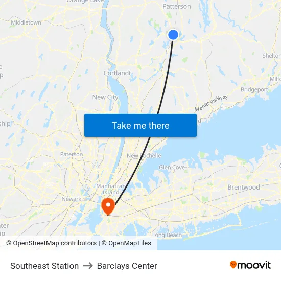 Southeast Station to Barclays Center map