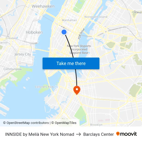 INNSIDE by Melià New York Nomad to Barclays Center map