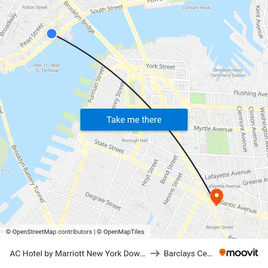AC Hotel by Marriott New York Downtown to Barclays Center map