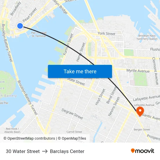 30 Water Street to Barclays Center map