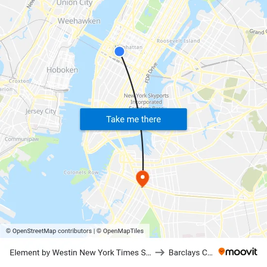 Element by Westin New York Times Square West to Barclays Center map