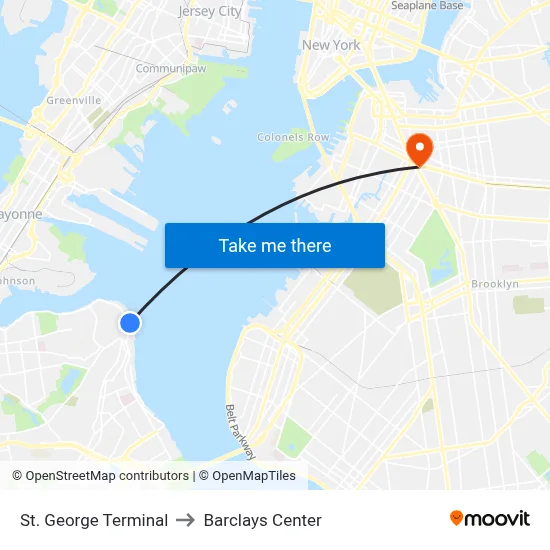 St. George Terminal to Barclays Center map