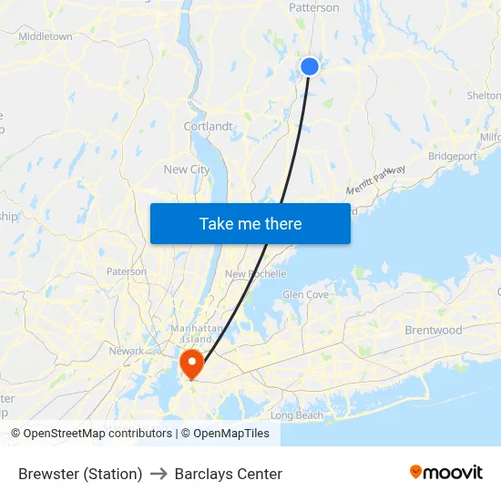 Brewster (Station) to Barclays Center map