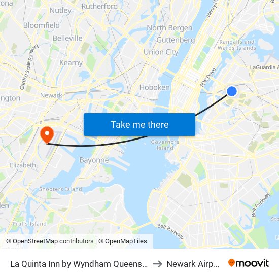 La Quinta Inn by Wyndham Queens New York City to Newark Airport EWR map