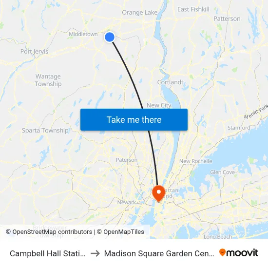 Campbell Hall Station to Madison Square Garden Center map