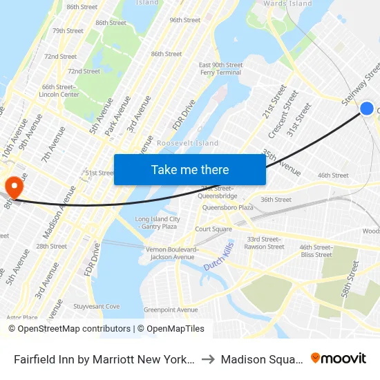 Fairfield Inn by Marriott New York LaGuardia Airport Astoria Queens to Madison Square Garden Center map