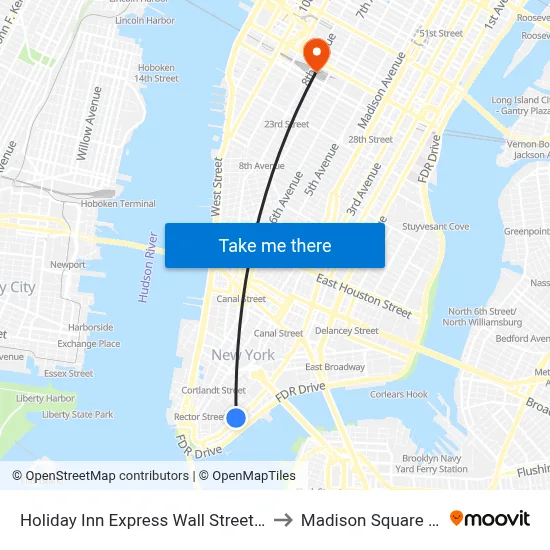 Holiday Inn Express Wall Street an IHG Hotel New York to Madison Square Garden Center map