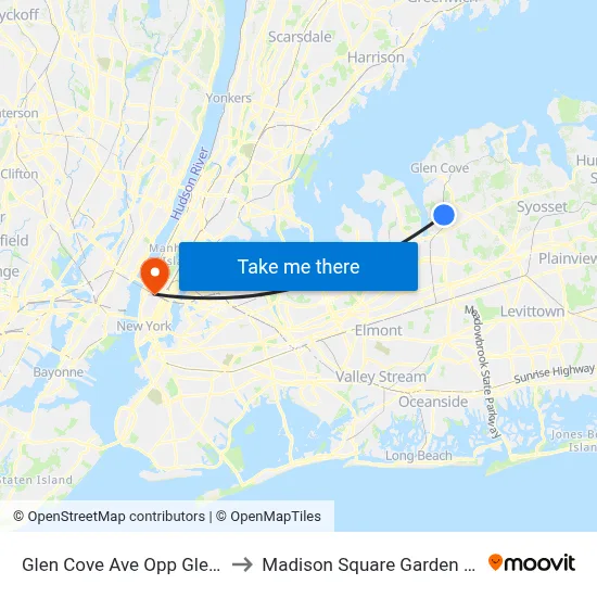 Glen Cove Ave Opp Glenns Pl to Madison Square Garden Center map