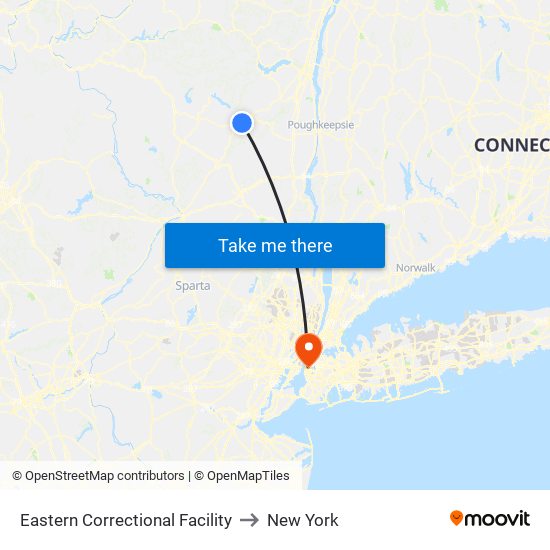 Eastern Correctional Facility, 30 Institution Rd to New York map