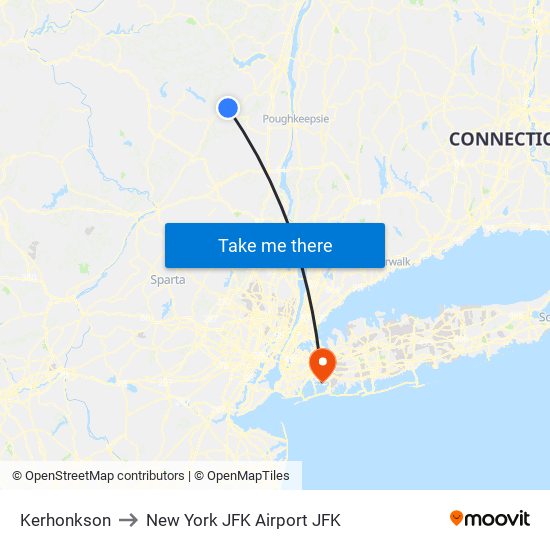 Kerhonkson to New York JFK Airport JFK map