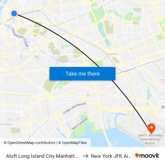 Aloft Long Island City Manhattan View Queens to New York JFK Airport JFK map