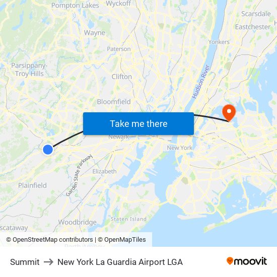 Summit to New York La Guardia Airport LGA map