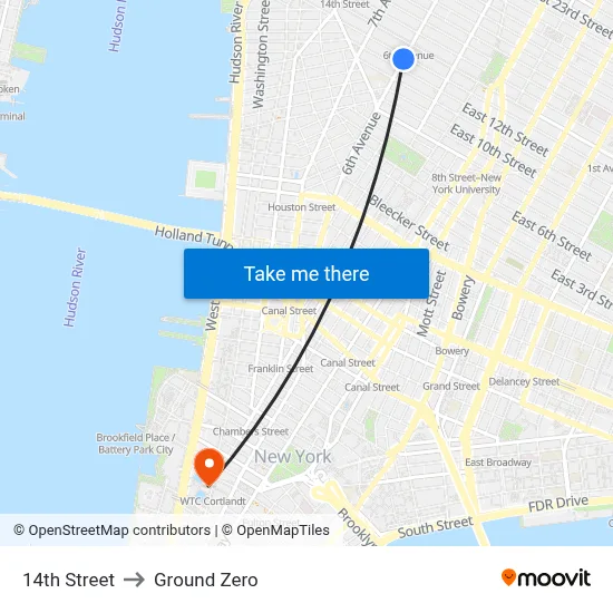 14th Street to Ground Zero map