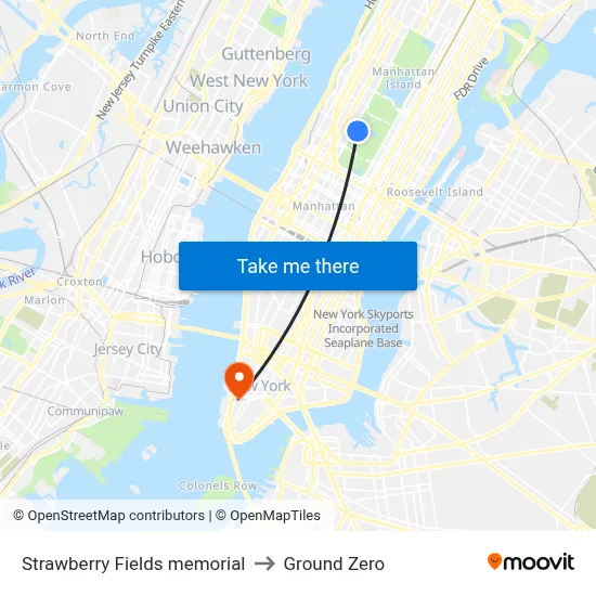 Strawberry Fields memorial to Ground Zero map