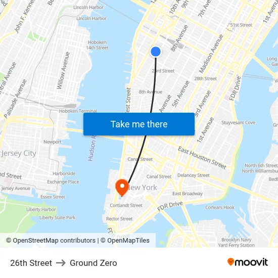 26th Street to Ground Zero map