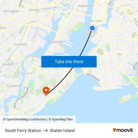 South Ferry Station, South Ferry Station, New York, NY 10004, USA to Staten Island map