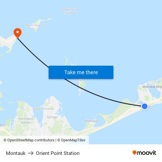 Montauk to Orient Point Station map