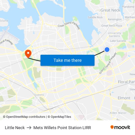 Little Neck to Mets Willets Point Station LIRR map
