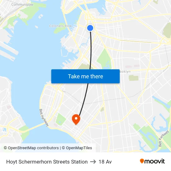 Hoyt Schermerhorn Streets Station to 18 Av map