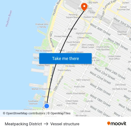 Meatpacking District to Vessel structure map