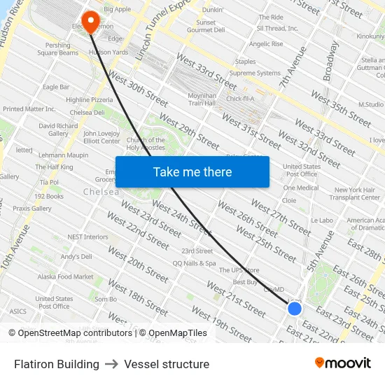 Flatiron Building to Vessel structure map