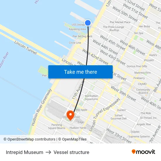 Intrepid Museum to Vessel structure map
