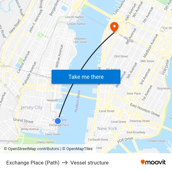 Exchange Place (Path) to Vessel structure map