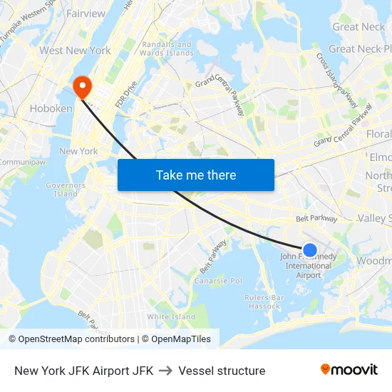 New York JFK Airport JFK to Vessel structure map