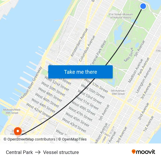 Central Park to Vessel structure map