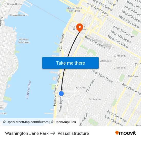 Washington Jane Park to Vessel structure map