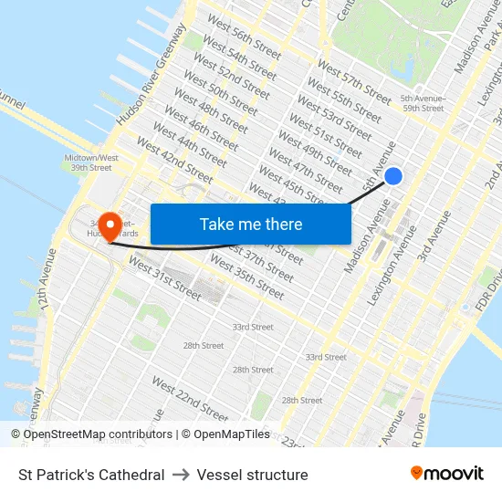 St Patrick's Cathedral to Vessel structure map