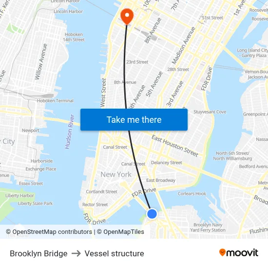 Brooklyn Bridge to Vessel structure map