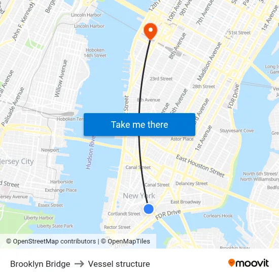 Brooklyn Bridge to Vessel structure map