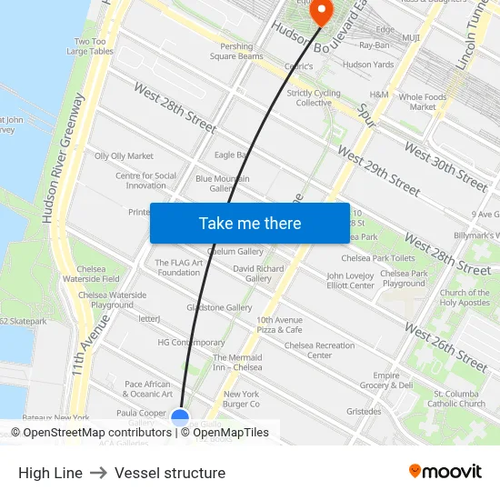 High Line to Vessel structure map