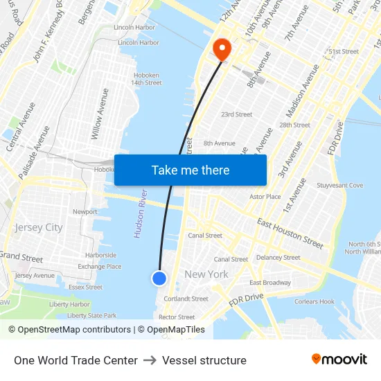 One World Trade Center to Vessel structure map