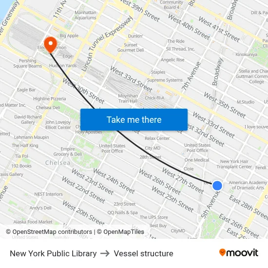 New York Public Library to Vessel structure map