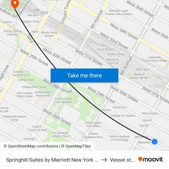 Springhill Suites by Marriott New York Manhattan/Chelsea to Vessel structure map
