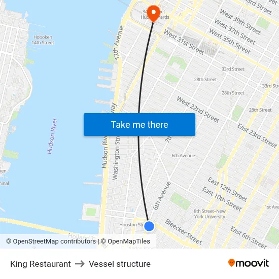 King Restaurant, 5 King St to Vessel structure map