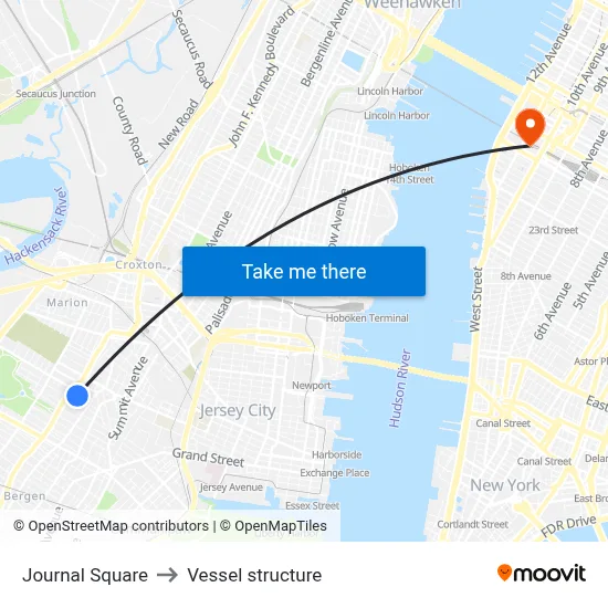 Journal Square to Vessel structure map