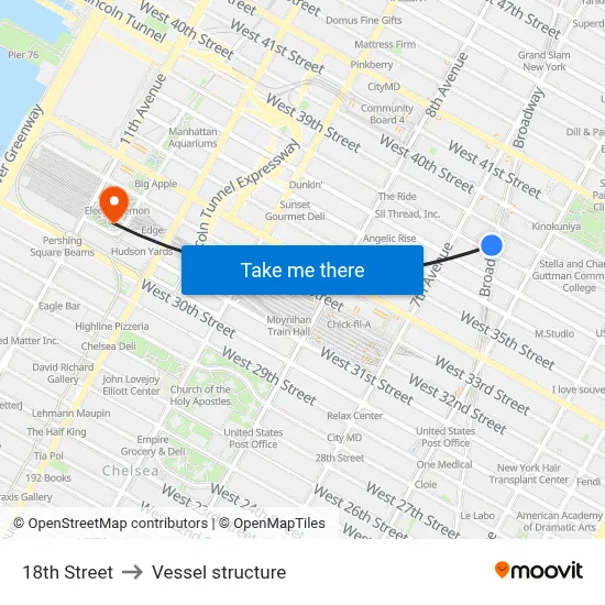 18th Street to Vessel structure map