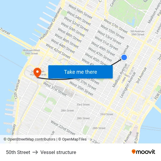 50th Street to Vessel structure map