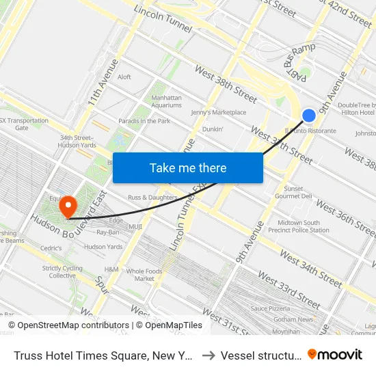 Truss Hotel Times Square, New York to Vessel structure map