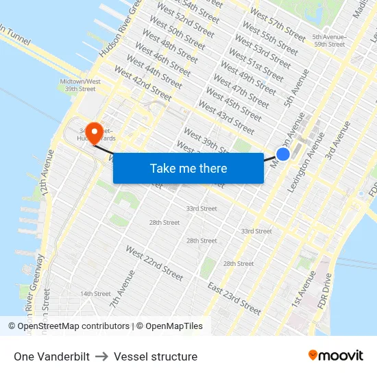 One Vanderbilt to Vessel structure map